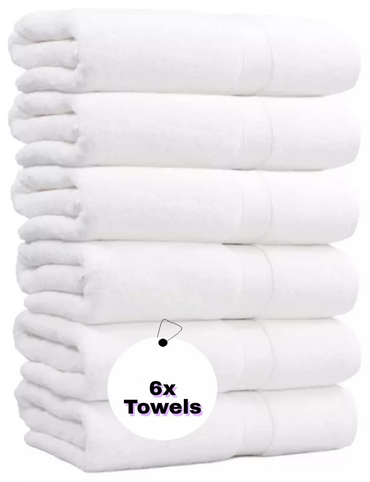 Pack of 6 soft Egyptian cotton hand towels